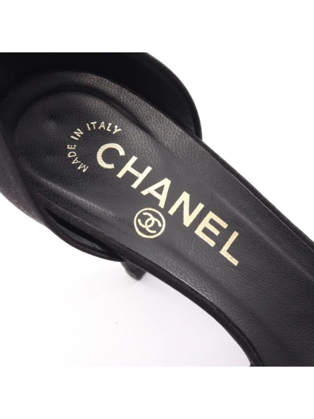 Chanel Sandals CC Logo Ruffle Ribbon Fabric